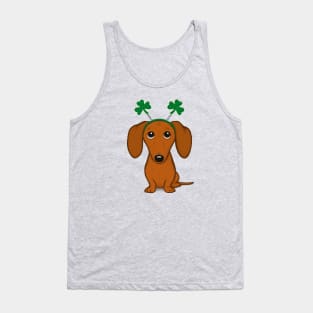 Funny Saint Patrick's Day Dog | Dachshund with Shamrocks Tank Top